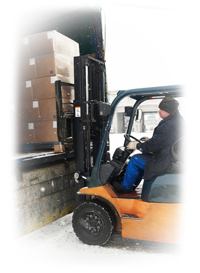 forklift loading truck